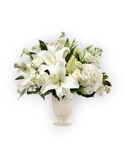 <p>A stunning bouquet is a thoughtful way to send your condolences during difficult times. Each bouquet is handcrafted with lilies, hydrangeas and lisianthus to share your sympathy. While the lilies may initially arrive in bud form, they transform into bursting flowers as they open.</p>
