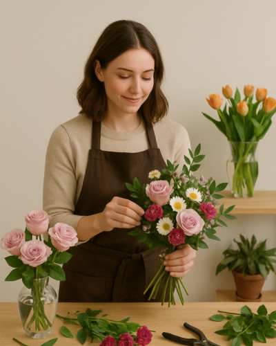 <p>Let us create a unique floral arrangement with your choice of colors and tones.</p>
<p>Bold: Eye catching and vibrant colors designed to stand out and be visually stimulating. Examples include: Red, orange, bright green, bright blue, purple and yellow.</p>
<p>Pastels: These colors are softer and gentler in tone. Examples include: Pinks and baby blue,as well as mint green, peach, periwinkle, and lavender.</p>
<p>Earth Tones: These are colors are typically thought to be "natural." Examples include: <span style="font-weight: 400;">Rust, marigold, deep navy, burnt sienna brown, terracotta, sage, turmeric=any of the deep browns,reds, yellows and oranges that are considered natural.</span></p>
<p>White/White+ Accent colors: A monochromatic combination of white or white+accent colors. Please note if you'd like either pure white or white+the accent color(s) that you'd prefer.</p>
<p>Bright & Colorful: As the name suggests, a combination of a variety of colors designed to be visually striking and appealing. Please note the colors you'd prefer.</p>
<p>Seasonal: A mix of the most beautiful blooms and colors of the current season (Spring, Summer, Fall or Winter).</p>
<p> </p>